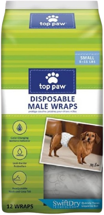 Top Paw Male Wrap Diapers | Disposable and Small